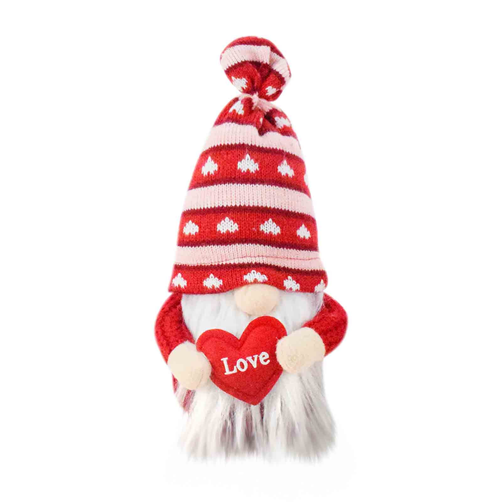 Vikakiooze Valentine's Day Rudolf Faceless Doll Gift Decoration Doll Valentine's Day Fabric Dwarf Embracing Heart